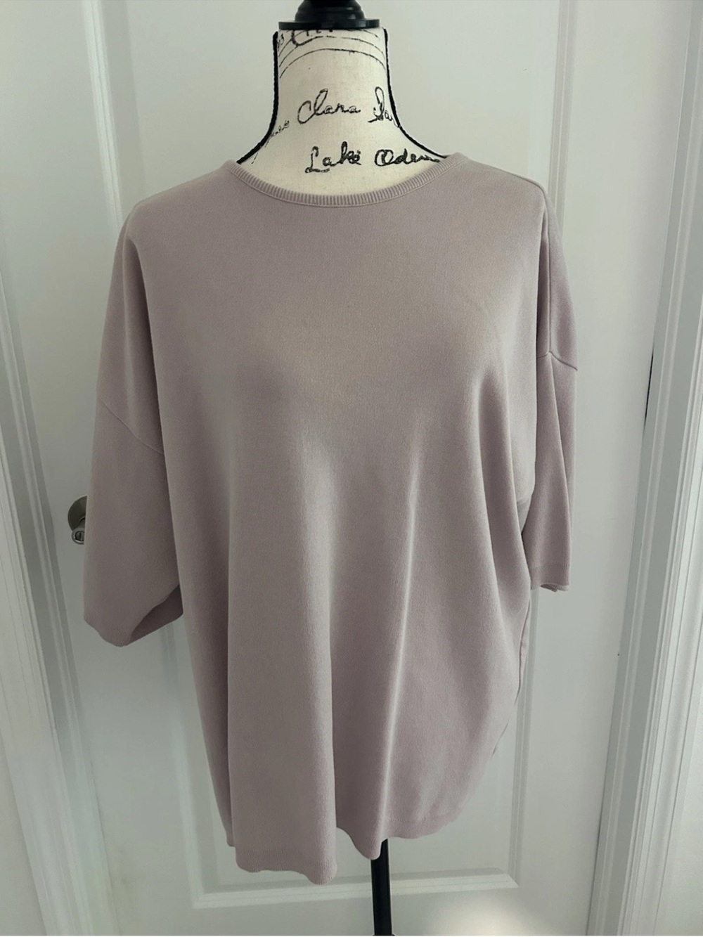 New Orleans knitwear Relaxed Short-Sleeve Knit Top in Dusty Mauve